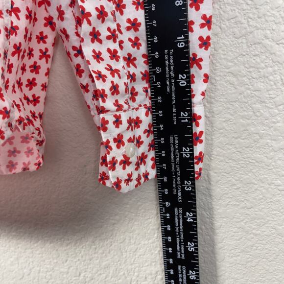 Grayson The Hero Button Down Shirt Red White Floral Size 2 Small Frank & Eileen - Picture 13 of 13